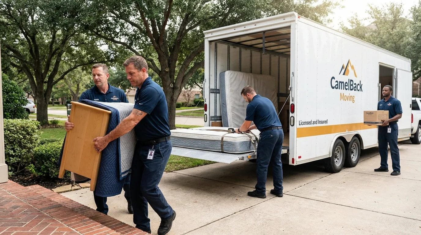 Crew loading residential truck for cross-state move from Edgerton, MN